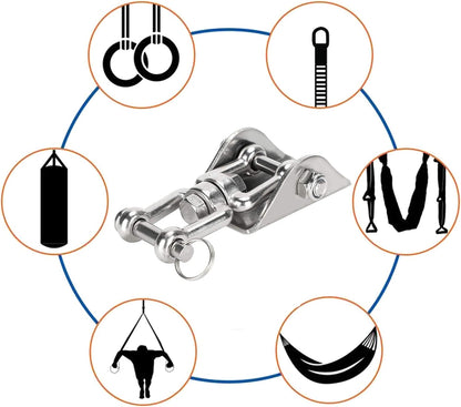 Rotatable Swing Hanger Hook, 304 Stainless Steel Fixed Plate Buckle for Yoga Hammock Chair Sandbag, 360° Swivel Heavy - Duty Hanging Hardware with 450kg Load Capacity