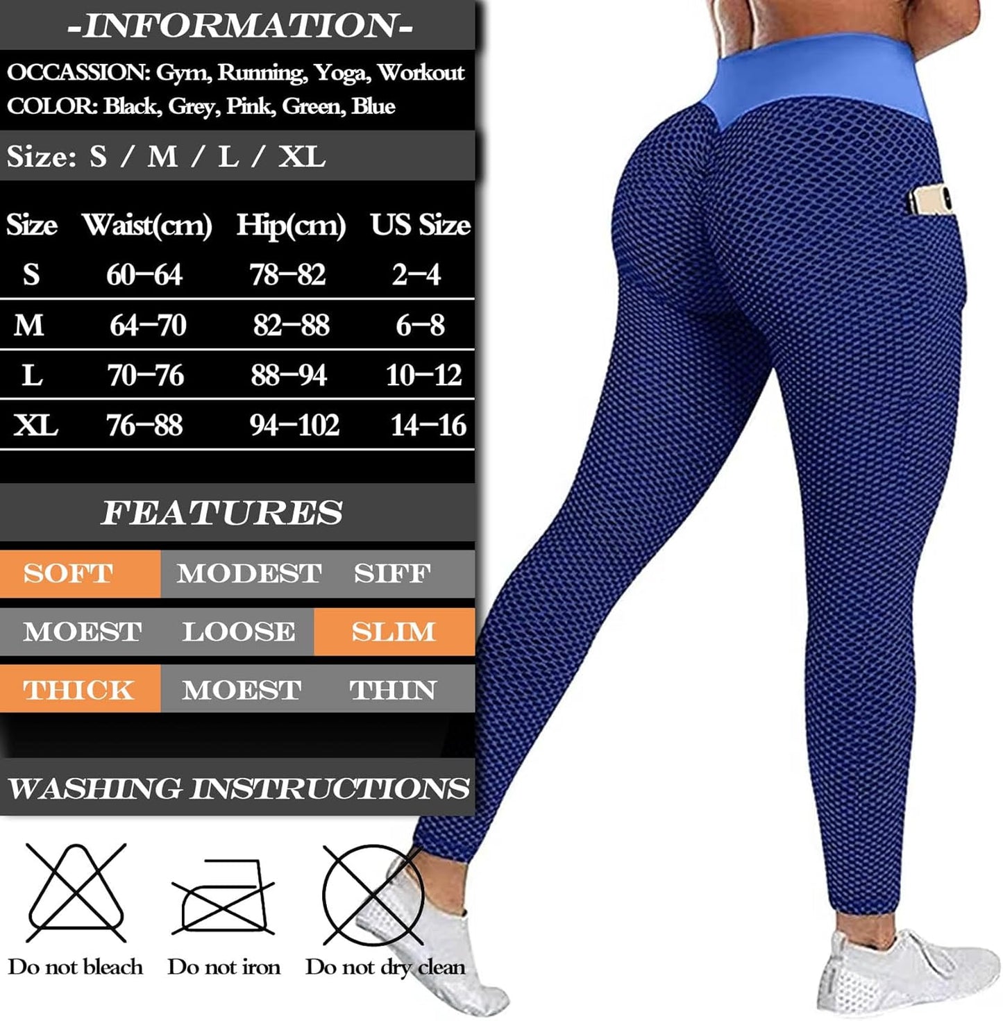 JGS1996 Butt Lifting Leggings for Women Tummy Control Workout Yoga Pants High Waisted Scrunch Booty Gym Tights