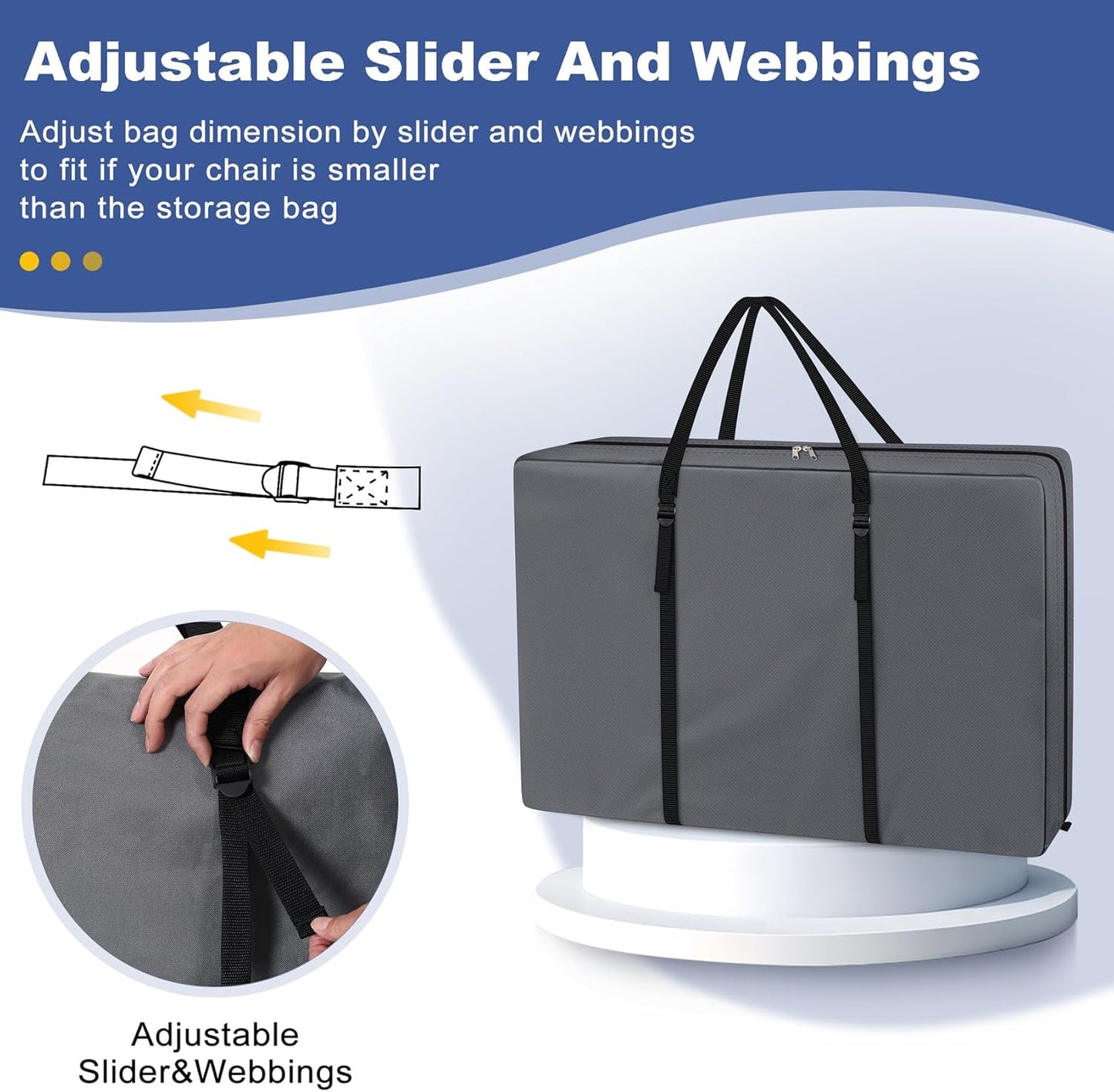 Explore Land Heavy Duty Chair Storage Bag for Folding Longue Zero Gravity Light Weight Transport Folding Rollator Walker (Black)