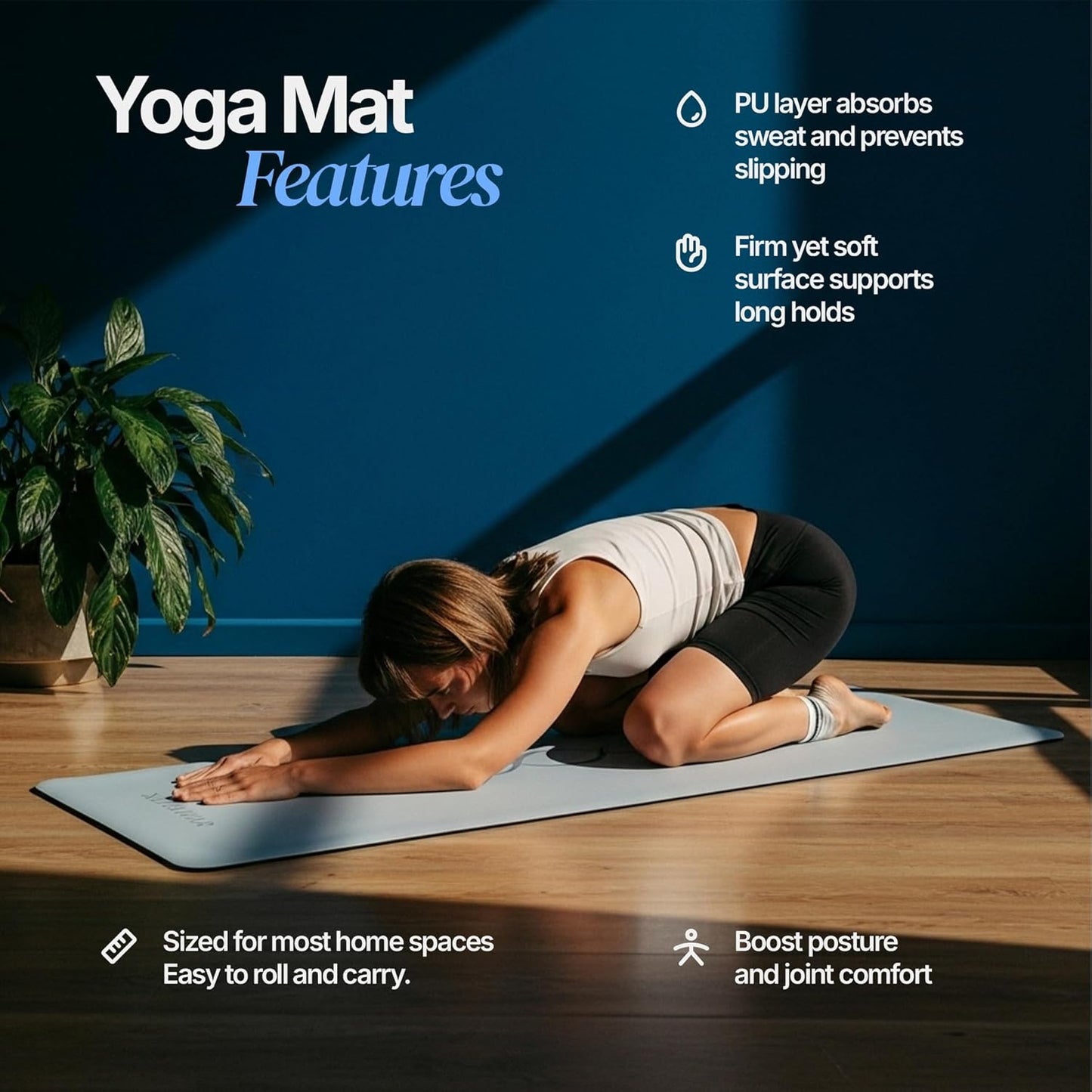 Natural Rubber Mat with Bag | 4.5 mm Pilates Mat | Non Slip Yoga Mat Non Slip| Gym Mats for Home Gym Floor Mat | Home Exercise Mats for Home Workout Accessories | Fitness Mat, Workout Mats for Home Gym | Yoga Matt | Stretching Mat