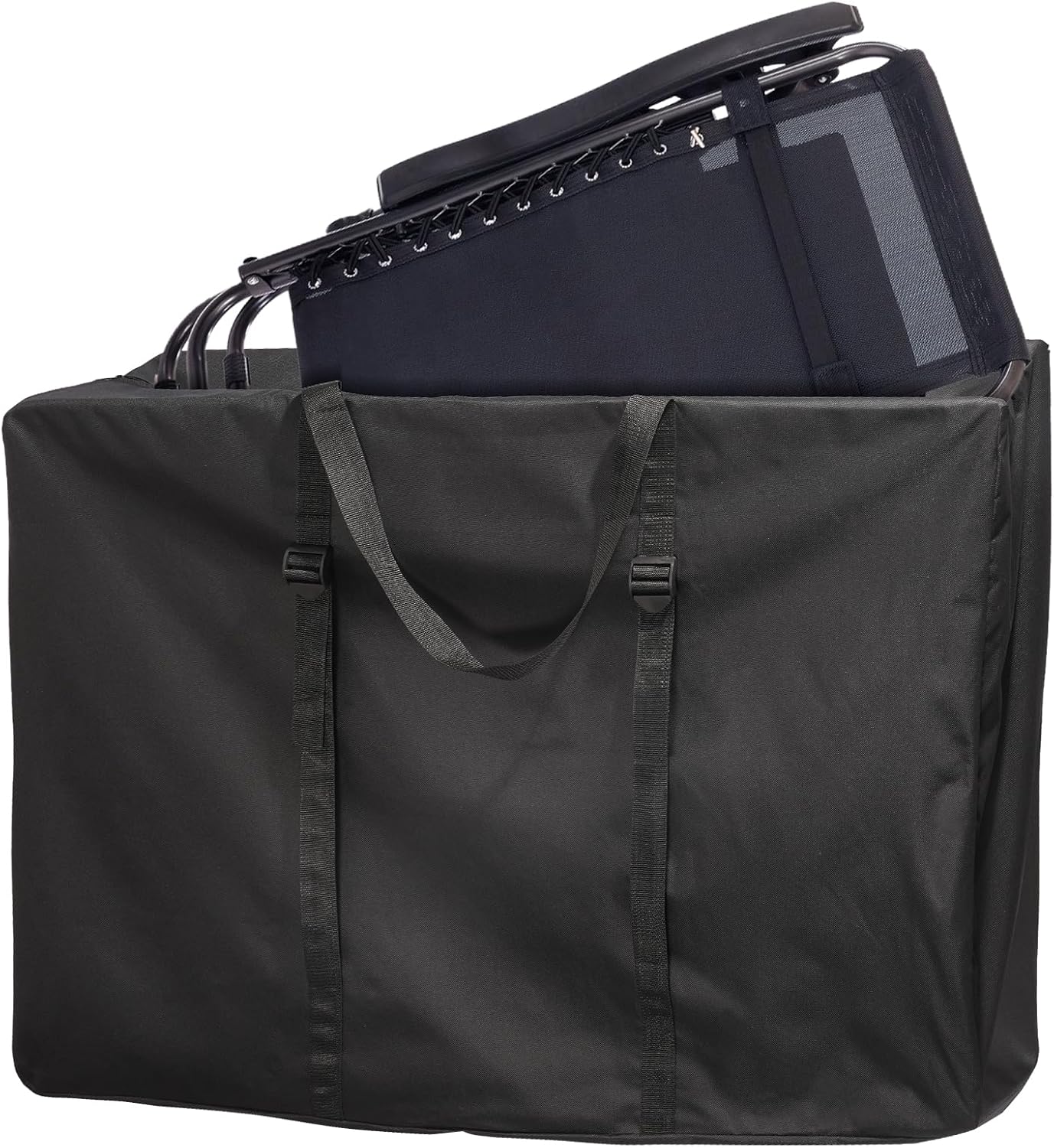 Folding Chair Storage Bag, Waterproof 600D Folding Table Carry Bag with Double Zippers, Adjustable Portable Lounge Chair Carrying Bags for Zero Gravity Chairs, 43" L x 11" W x 29" H (Grey,1 Pack)