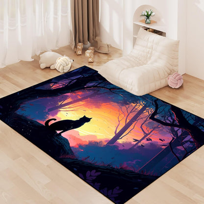 Black Girl Area Rug for Bedroom African American Rugs for Room Princess Carpet Kids Rugs for Bedroom African Girls Carpet for Living Room Teen Girls Yoga Mats, Pink, 4'×5'