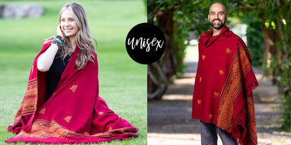Exotic Vegan Meditation Shawl - Large Unisex Prayer Wrap, Oversize Scarf & Versatile Indian Style Blanket