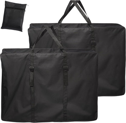 Large Outside Folding Chair Storage Bag with Zipper Handles and adjustable straps, 600D Folding Chair Carry Bag for Zero Gravity Chair Cover, Portable Folding Lounge Chair Carrying Bags (Black)