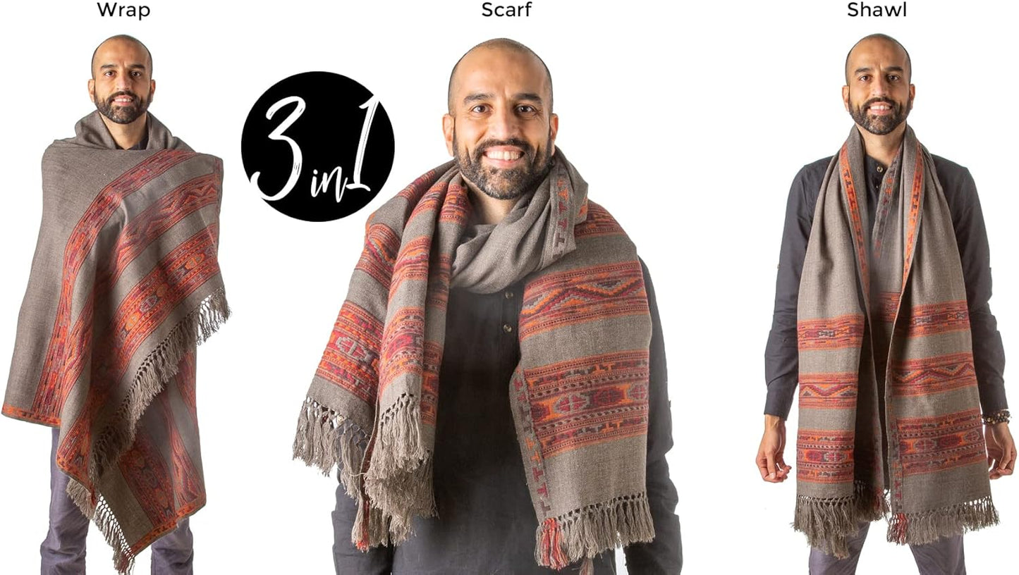 Meditation Shawl or Blanket, Exotic Shawl/Wrap, Oversize Scarf or Stole. Unisex