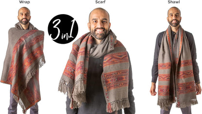 Meditation Shawl or Blanket, Exotic Shawl/Wrap, Oversize Scarf or Stole. Unisex