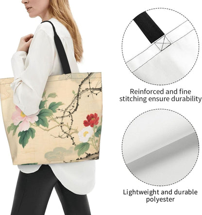 Tote Shoulder Bag Large Durable Reusable Eco-friendly Handbag Lightweight Stylish for Daily Use-19.7x15.7x5.9 Inch - Colors A