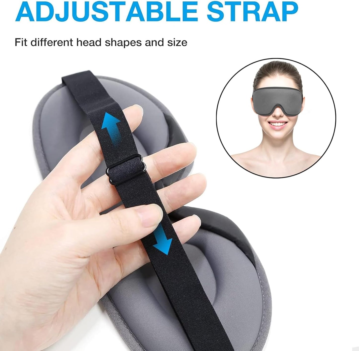 LYSIAN 3D Sleep Mask for Side Sleepers, Blackout Eye Mask with No Pressure on Eyes, Adjustable Comfortable Blindfold with 5 Pairs of Ear Plugs for Sleeping, Travel, Nap, Purple