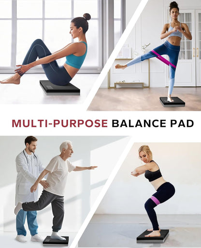 HAPBEAR Exercise Balance Pad - 15"x12" Non-Slip Textured Bottom Stability Training Mat - 2.25" Thick Soft Cushioned Foam for Physical Therapy, Core Training & Home Workouts