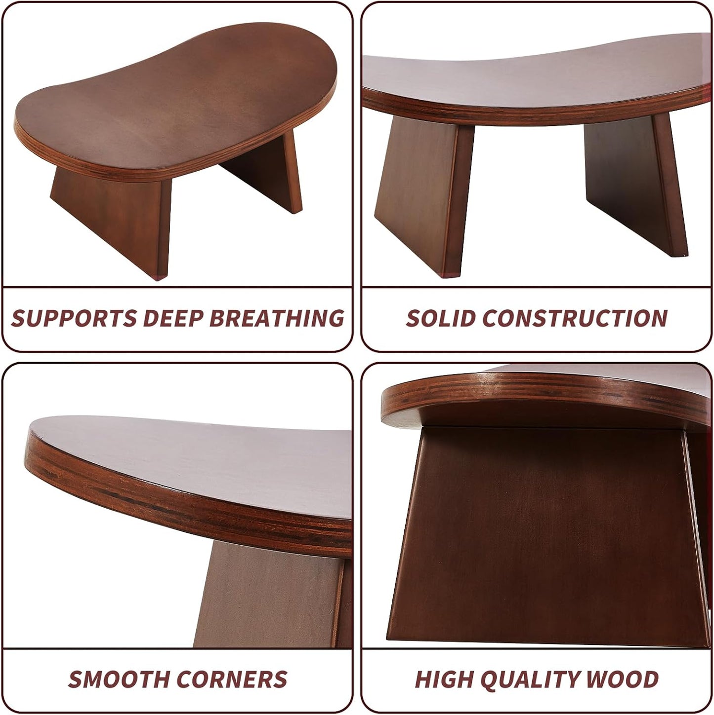 Meditation Bench - Ergonomic Kneeling Stool for Yoga & Prayer, Portable Floor Seating for Home, Office, Travel | Zen & Mindfulness