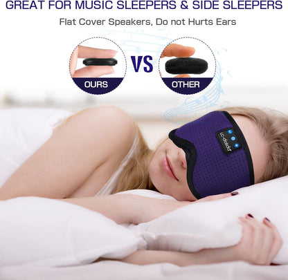 LC-dolida Sleep Headphones, 3D Sleep Mask Bluetooth Wireless Music Eye Mask, Sleeping Headphones for Side Sleepers Sleep Mask with Bluetooth Headphones Ultra-Thin Stereo Speakers Perfect for Sleeping