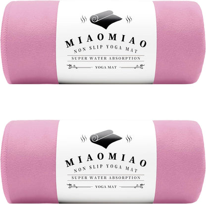 MIAOMIAO Non-Slip Hot Yoga Towel Set,Super Absorbent Microfiber in, 24.5" x 72" - Anti-Slip, Injury Free Design for Pilates, Yoga Mats, Exercise, and Fitness Gear