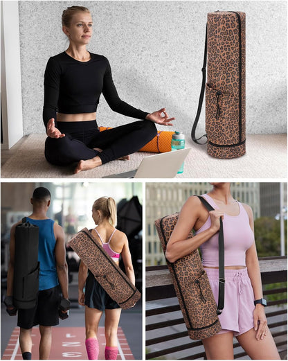 sportsnew Yoga Mat Bag, Full Zip Cargo Yoga Mat Carrier Bag with Drawstring Water Bottle Pocket and Bottom Wet Pocket, Exercise Yoga Mat Carrier Holder Multi-Functional Storage Bag Patent Pending