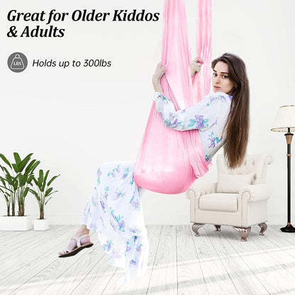 Aokitec Therapy Swing for Kids with Special Needs (Hardware Included) Snuggle Swing Cuddle Hammock Indoor Adjustable Aerial Yoga for Children with Autism, ADHD, Asperger, Sensory Integration