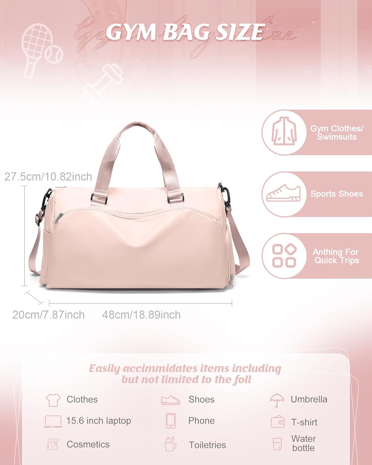 Gym Bag Womens Mens with Shoes Compartment and Wet Pocket Travel Duffel Bag for Women for Plane Sport Gym Tote Bags Swimming Yoga Waterproof Weekend Overnight Carry on Bag Hospital Holdalls - Colors B