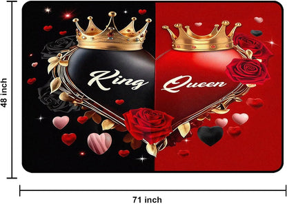 5' X 7' Queen and King Rug Black Grey Area Rugs Dining Living Room Bedroom Kitchen Office Yoga Room Washable Floor Mat Doormats Throw Rug Carpet Room Decor