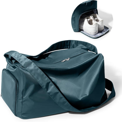 Small Gym Bag with Shoe Compartment, Workout Sport Duffle Bag for Women Travel, Waterproof Shoulder Overnight Bags Lightweight Carry on Tote Bags for Swim, Yoga, Dance