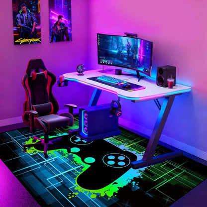 Video Game Rug - Gaming Themed Rug Gamepad Controller Area Rugs for Bedroom Gaming Carpet for Boys Game Carpet for Playrooms Bedroom Doormat Yoga Mats