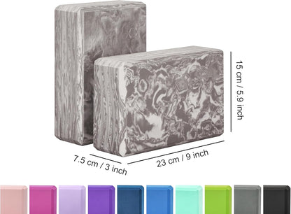 EXERZ Yoga Blocks 2 pack, Gym Blocks, Exercise Workout Fitness Bricks, Pilates Stretch Handstand Non-Slip