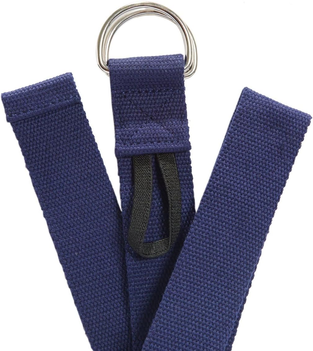 Everyday Yoga Strap with Metal D-Ring - Durable Stretching Strap for Yoga, Pilates, Flexibility & Physical Therapy (6ft, 8ft, 10ft)