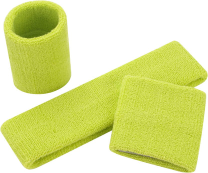 ONUPGO Sweatband Set Sports Headband Wristband Set Sweatbands Terry Cloth Wristband Wrist Sweatband Headbands Moisture Wicking Sweat Absorbing Head Band