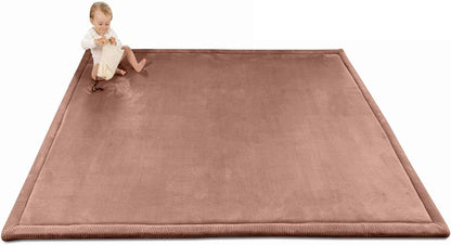 Hakuna Matte CloudSoft Mat for Floor 60" x 80" Beige – Coral Velvet Memory Foam Rug – Non-Slip, Water-Resistant