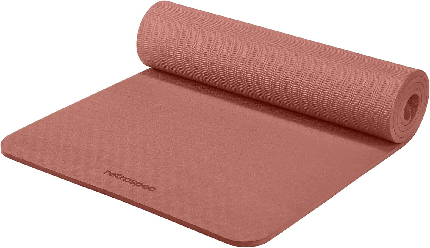 Retrospec Zuma Yoga Mat | 1/2 Inch Thick Non Slip Workout Mat | TPE Exercise Mat for Yoga, Pilates & Stretching | 72x24in