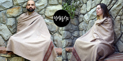 Exotic Meditation Shawl - Large Unisex Prayer Wrap, Oversize Scarf & Versatile Indian Stole Blanket