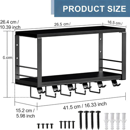 TJ.MOREE 2 Tier Floating Shelf Compatible with Tonal Accessories, T-Bracket Lock Adapters Hanger, Wall Mount Home Gym Storage Rack for Fitness Equipment