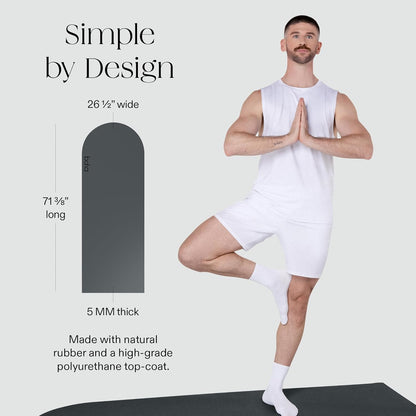 Bala Yoga Mat for Home Gym - Non Slip Exercise Mat for Home Workout, Stretching, Pilates, Aerobics & Floor & Fitness Work Out - Indoor Exercising Mat