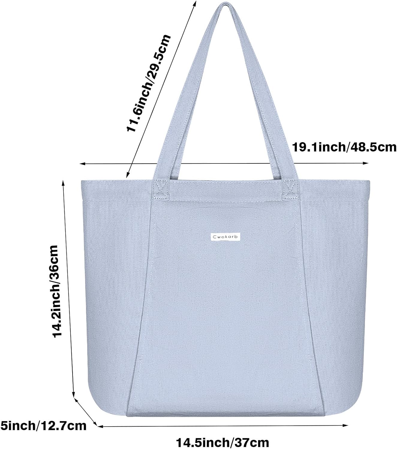 Yoga Mat Bag for Women, 100% Cotton Canvas Tote with Wet/Dry Pocket, Bottle Holder and Inner Zipper Pocket, 25L Carrier for Pilates and Travel