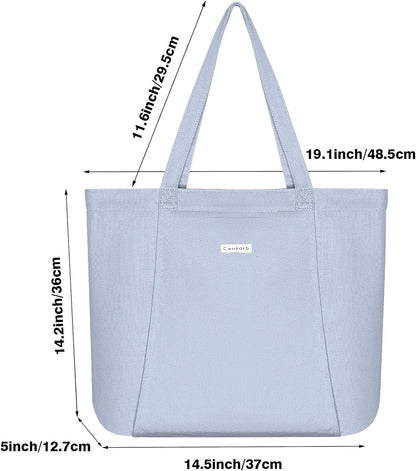 Yoga Mat Bag for Women, 100% Cotton Canvas Tote with Wet/Dry Pocket, Bottle Holder and Inner Zipper Pocket, 25L Carrier for Pilates and Travel