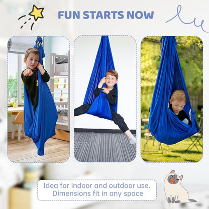 Aokitec Therapy Swing for Kids with Special Needs (Hardware Included) Snuggle Swing Cuddle Hammock Indoor Adjustable Aerial Yoga for Children with Autism, ADHD, Asperger, Sensory Integration