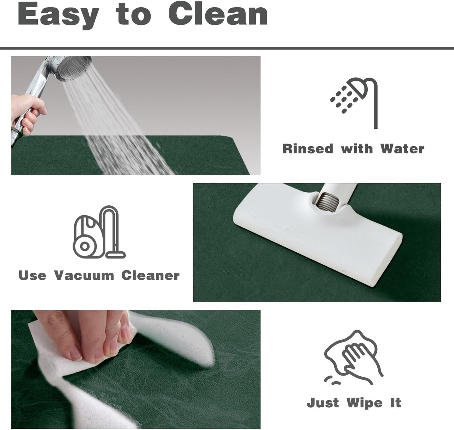 TYUU Bath Mat, Bathroom Rugs Non Slip Washable Thin Absorbent Quick Dry Bath Mat Fits Under Door Bathroom Floor Mat Perfect for Bath, Shower, or Sink 24"x36" Dark Grey