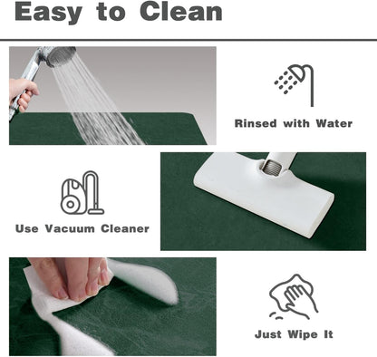 TYUU Bath Mat, Bathroom Rugs Non Slip Washable Thin Absorbent Quick Dry Bath Mat Fits Under Door Bathroom Floor Mat Perfect for Bath, Shower, or Sink 24"x36" Dark Grey