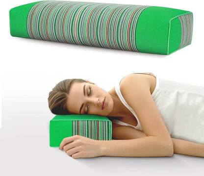 Adjustable Buckwheat Hull Pillow for Neck Pain Relief (21x8x4in) Natural Cooling Cervical Support Organic Pillow for Side & Back Sleepers with Night Sweats (Grey)
