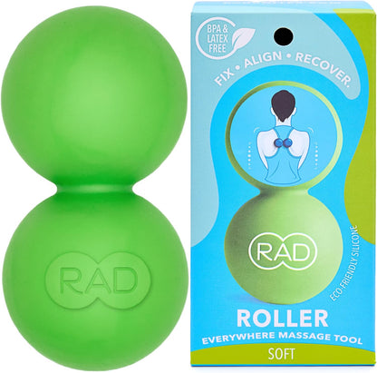 RAD Original Peanut Massage Ball – Medium Density Yoga Deep Tissue Roller Ball – Myofascial Release for Back, Neck, Feet, Psoas & Spine – Suboccipital & Thoracic Trigger Point Therapy