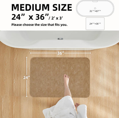 TYUU Bath Mat, Bathroom Rugs Non Slip Washable Thin Absorbent Quick Dry Bath Mat Fits Under Door Bathroom Floor Mat Perfect for Bath, Shower, or Sink 24"x36" Dark Grey