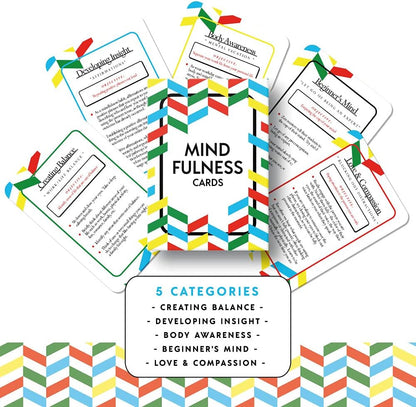 Allura & Arcia 52 Mindfulness Cards - Stress Less, Mindful Meditation, Gratitude, Kindness, Self Care & Relaxation