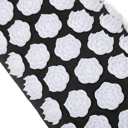 Acupressure Pillow for Neck, Acupressure Massage Pillow, Floral Stimulation Design ABS and Cotton Material Great Yoga Meditation(Black)