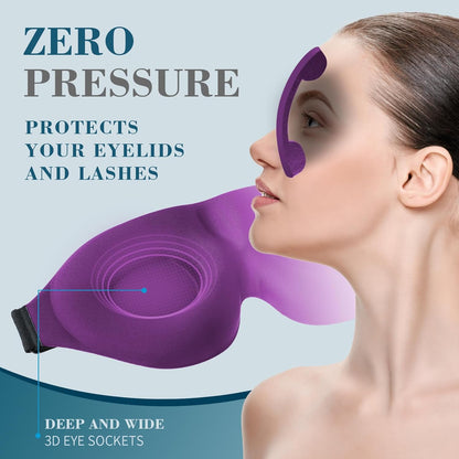 ZGGCD Sleep Mask for Side Sleeper, Light Blocking Sleeping Eye Mask for Women Men, 3D Contoured Cup Night Blindfold, Luxury Eye Cover Eyeshade with Adjustable Strap for Travel, Nap, Black