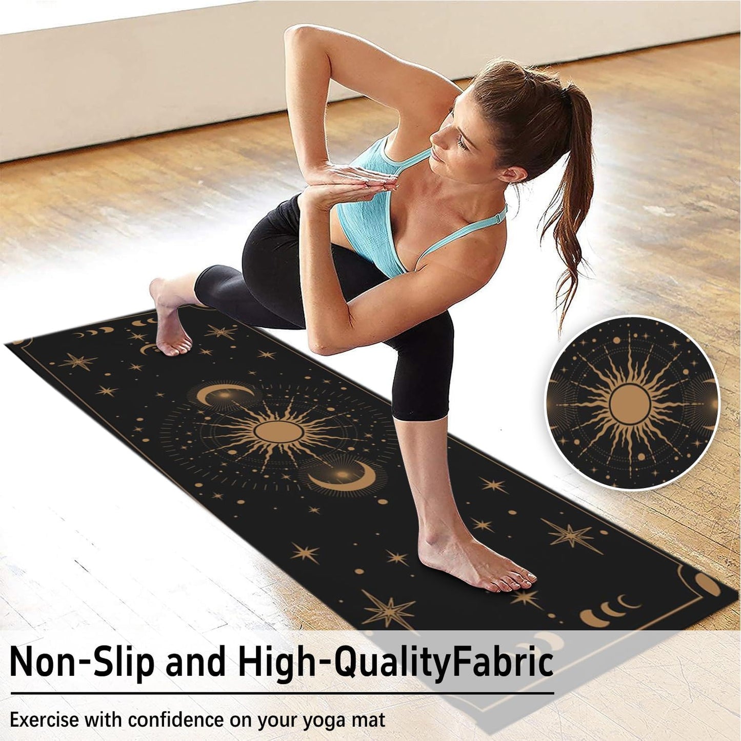 Hot Yoga Mat Towel with Corner Pockets Yoga Towels for Hot Yoga Non Slip with Travel Bag Sweat Absorbent Yoga Blankets Mat Cover for Workout Gym 70"x26" (Mountain-01, 70x26)