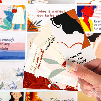 100 Affirmation Cards for Women and Men With 150+ Thought-Provoking Questions, Unique Affirmation cards for stress Relief, Meditation and Self Care Gift For Women and Men.
