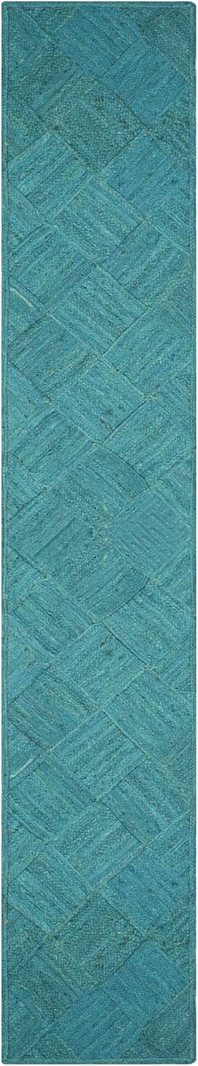 Hand Braided Jute 4 Ft Square Kilim Rug Flatweave Pink Geometric Pattern Jute Sisal Rug, Thick 0.27 Inch Indoor Outdoor Carpet for Kitchen, Bedside, Yoga Mat - Colors C