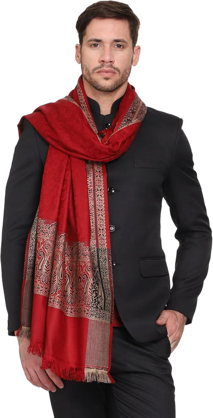 Weavers Villa Men's Woven Acro Wool Gents Shawls, Muffler, Stoles for Men