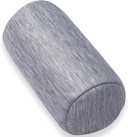 1 MIDDLE ONE Round Cylinder Bolster Pillow with Removable Velvet Cover, Tube Roll Cervical Pillow for Head, Neck, Back and Legs Support, 13" x 6", Grey