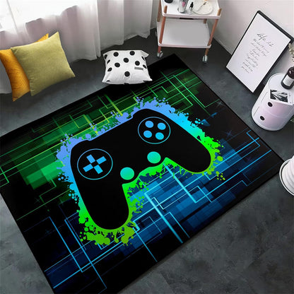 Video Game Rug - Gaming Themed Rug Gamepad Controller Area Rugs for Bedroom Gaming Carpet for Boys Game Carpet for Playrooms Bedroom Doormat Yoga Mats