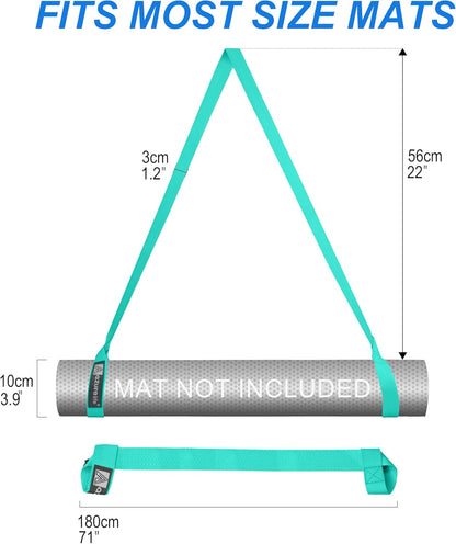 A AZURELIFE [MAT NOT Included] Yoga Mat Sling, Yoga Mat Straps for Carrying, Easy-Cinch Yoga Mat Holder Strap