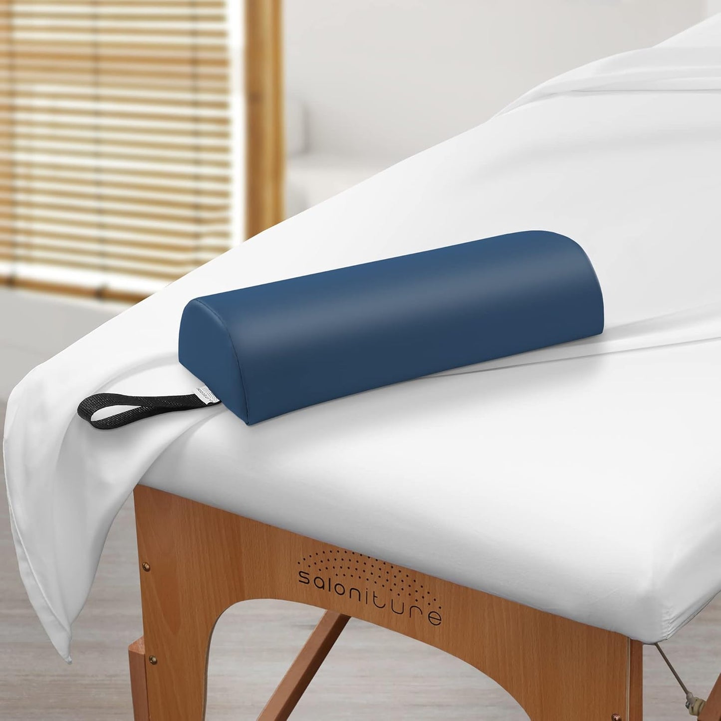 Saloniture Half Round Neck Massage Table Bolster Pillow Pad - 13 x 6 x 3 Inch - Black