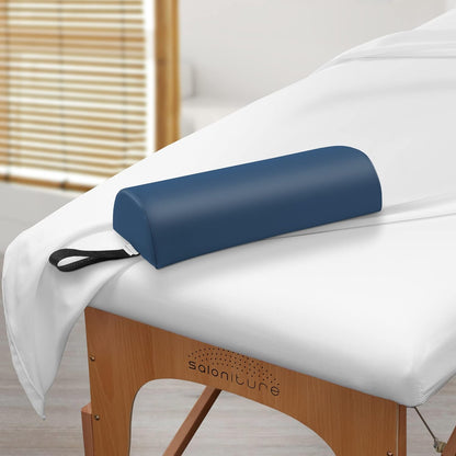 Saloniture Half Round Neck Massage Table Bolster Pillow Pad - 13 x 6 x 3 Inch - Black
